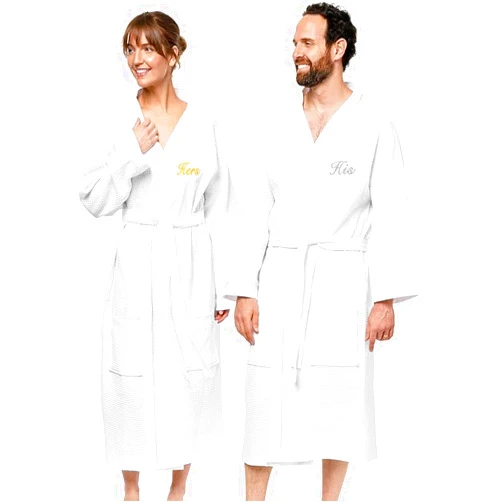 BEN KAUFMAN SALES CO Kaufman Waffle Robes | Personalized & Monogramed | Unisex 100% Cotton Soft Luxury Bathrobes for Men & Women, Spa & Hotel