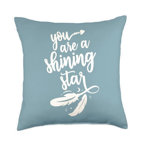 Shining stars and pretty hearts designs Cute you're a shining star pretty boho star for one you love Throw Pillow