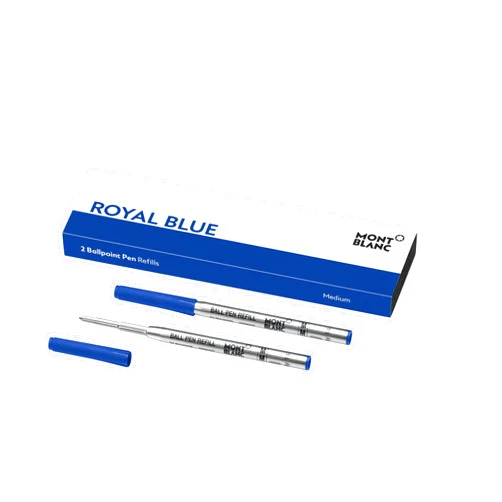 Montblanc Ballpoint Pen Refills (M) Royal Blue 124493 – Refill Cartridges with a Medium Tip for Montblanc Ball Pens – 2 x Blue Ballpoint Refills