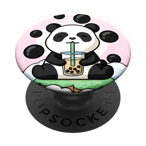 Japanese Aesthetic Clothes And Kawaii Animal Stuff Kawaii Panda Bear Bubble Boba Milk Tea Japanese Aesthetic PopSockets Standard PopGrip