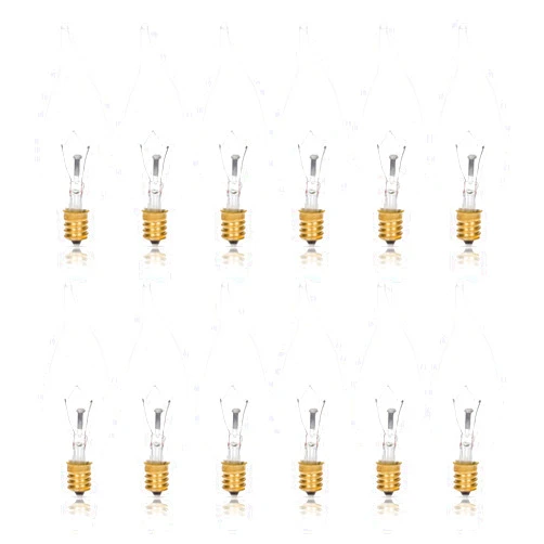 Simba Lighting Candelabra Flame Tip Clear CA10 40W E12 Base (12 Pack) Decorative Incandescent Light Bulbs 120V for Chandeliers, Ceiling Fan Lights, Pendants, Wall Sconces, Dimmable, Warm White 2700K