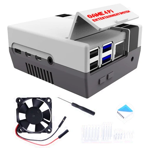 GeeekPi Case for Raspberry Pi 4, Pi 4 Case with Cooling Fan and Pi 4 Heatsink, Retro Gaming Game4Pi Case for Raspberry Pi 4 Model B/4B