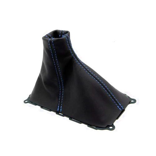 Autoguru PVC Leather Manual Shift Boot Cover Compatible with Ford Mustang GT 2010-2014 (Black, Blue Stitch)