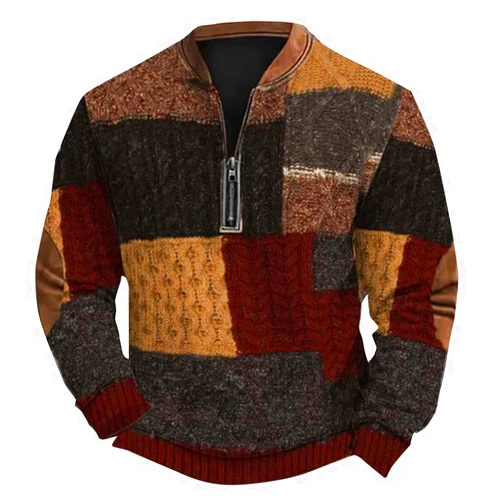 Generic Flannel Shirt for Men,Fashion Athletic Hoodless Sport Sweatshirt Collared Fleece Pullover Vintage Knit Shirts