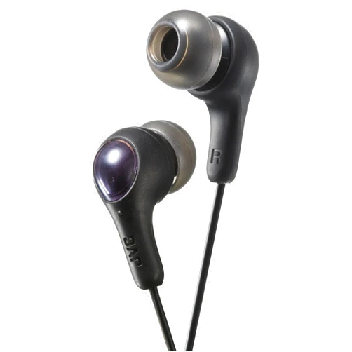 JVC Gumy in Ear Earbud Headphones, Powerful Sound, Comfortable and Secure Fit, Silicone Ear Pieces - HAFX7B Black, Small