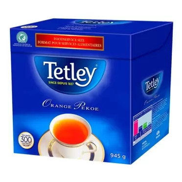Tetley Tea, Orange Pekoe, Food Service Size 300Count 945g Tea Bags