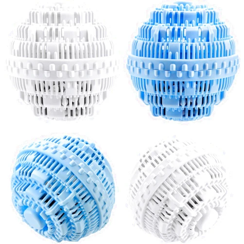 Boao 4 Pieces Laundry Ball, Natural Non Chemical Detergent Laundry Balls for Washing Machine Ultra Laundry Washer and Dryer Washing Ball Bundle(Blue, White)