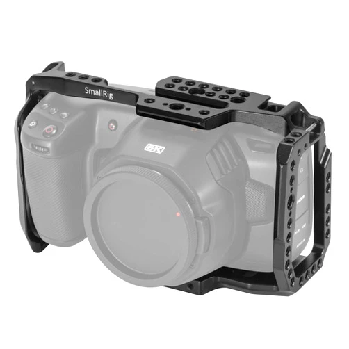 SMALLRIG [New Version] SMALLRIG BMPCC 4K & 6K Cage for Blackmagic Design Pocket Cinema Camera 4K & 6K w/Cold Shoe, NATO Rail – 2203