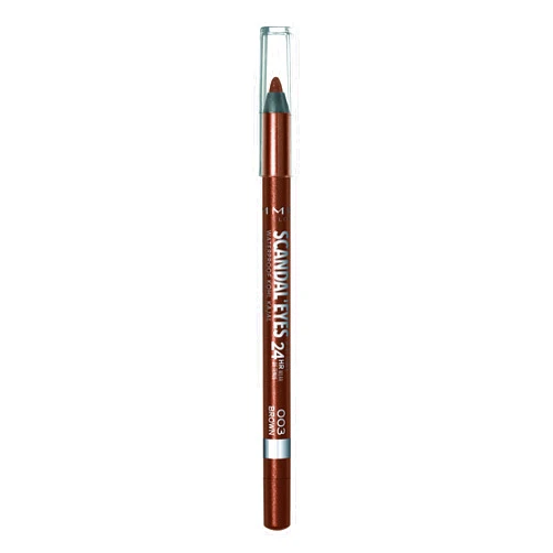 Rimmel London Scandaleyes Waterproof Gel Pencil Eyeliner, Long-Wearing, Ultra-Smooth, Smudge-Proof, 003, Brown, 0.04oz