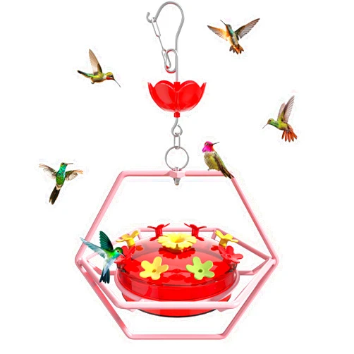 Dreamdrawer Wide-Mouth Hummingbird Feeder with Built-in Ant Moat – Easy Refill & Clean, Outdoor Decorative Feeder for Gardens & Patios