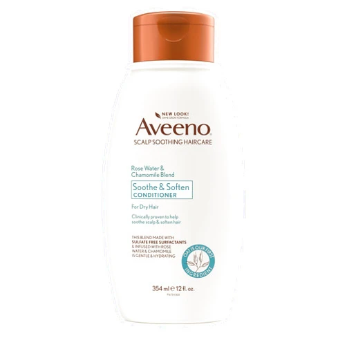 OGX Aveeno Rose Water & Chamomile Blend Sulfate-Free Conditioner with Colloidal Oat for Dry Sensitive Scalp, Gentle Cleansing Conditioner for Fine, Fragile Hair, Paraben & Dye-Free, 12 Fl Oz