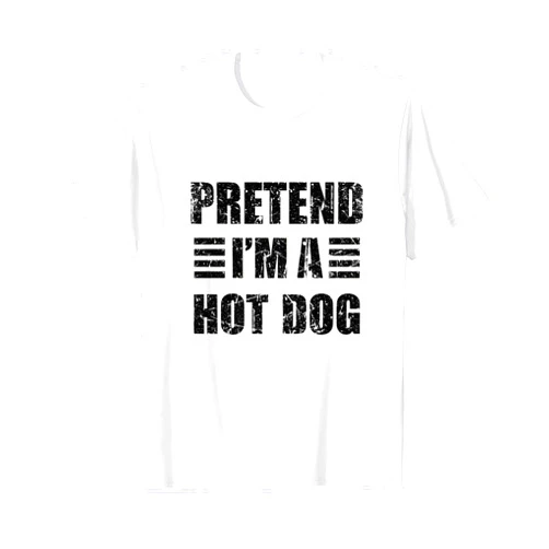 Halloween Mega Warehouse Vintage Pretend I'm a Hot Dog Lazy Halloween Costume T-Shirt for Men Women Kids