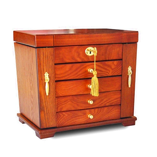 TITISKIN Wooden Jewelry Boxes for Women， 5-Layer Vintage Jewelry Box Wood ，Wooden Jewelry Organizer for Storage Jewellery