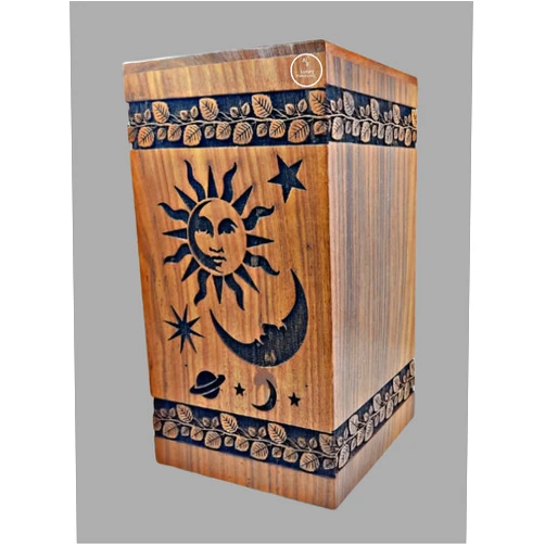 A-F LUXURY HANDICRAFTS Sun and Moon Galaxy Urns, Large Attractive Urn Moisture Proof Leaf Style Handamde Urn Strong & Durable Ideal for Gifting (220 Cubic in Adult) by A-F Luxury Handicraft
