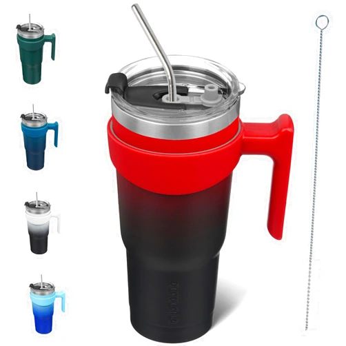 BJPKPK 20oz Stainless Steel Double Wall Insulated Tumbler With Handle And Straw Lid,Blood Moon