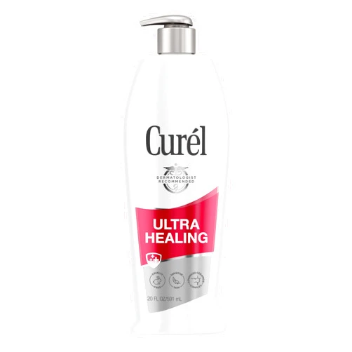 Curel Ultra Healing Lotion, Hand and Body Moisturizer for Extra Dry Skin, with Advanced Ceramide Complex and Hydrating Agents, for Tight Skin, 20 Ounces
