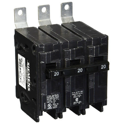 SIEMENS B320 20-Amp Three Pole 240-Volt 10KAIC Bolt in Breaker
