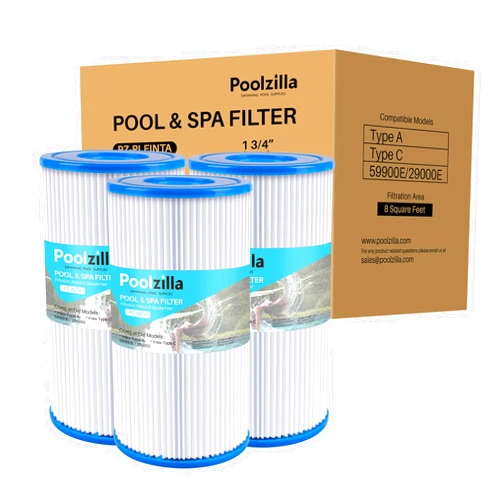 Poolzilla [3 Pack Pool Filter Cartridge for Type A or C, Compatible with Intex 29000E/59900E, Easy Set Pool Filters, Summer Escapes or Summer Waves Above Ground Pools [L x OD: 8