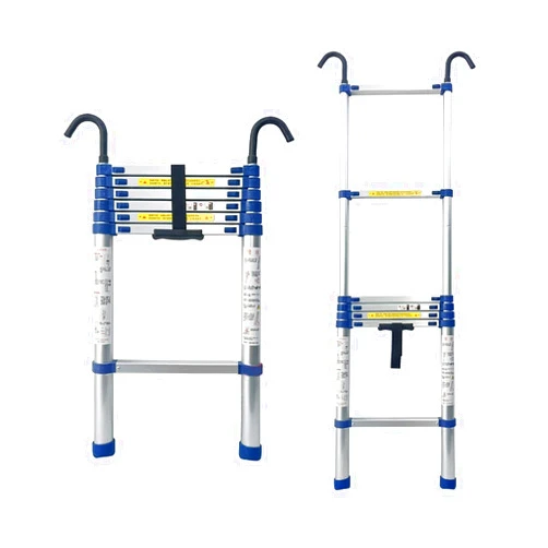 JLXJ Telescoping Ladder with Detachable Hooks, Portable Aluminum Extension Folding Ladder, 1.5m - 8.1m Long Outdoor Indoor Loft Ladders (Size : 2.1m/6.8ft)