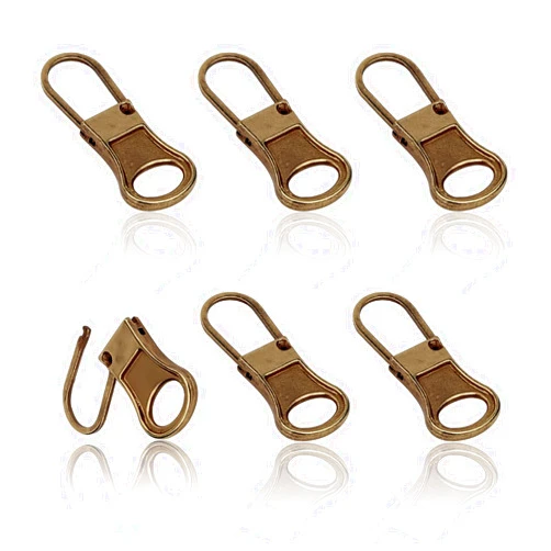 LUTER 6pcs Replacement Zipper Pull, Detachable Zipper Pull Tabs Metal Zipper Pull Cord Extender Zipper Pull Repair Kit