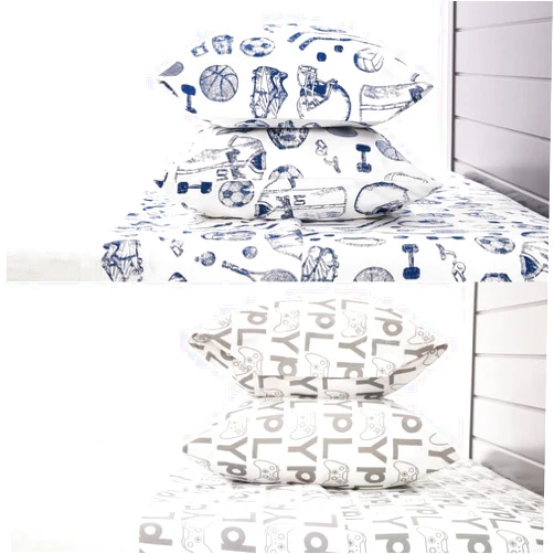 Where The Polka Dots Roam Kids Sports and Game Play Bedding Bundle Set of 2 Full Size - Super Soft Baseball Football Soccer Game Themed Flat and Fitted Bedsheets for Teens Children Boys and Girls Room Décor