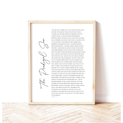 Custom The Prodigal Son, Parable, Bible Story For Kids, Teachings Of Jesus, The Prodigal Son Print, Bible Verse Wall Art, Sunday School Prints Unframed #432