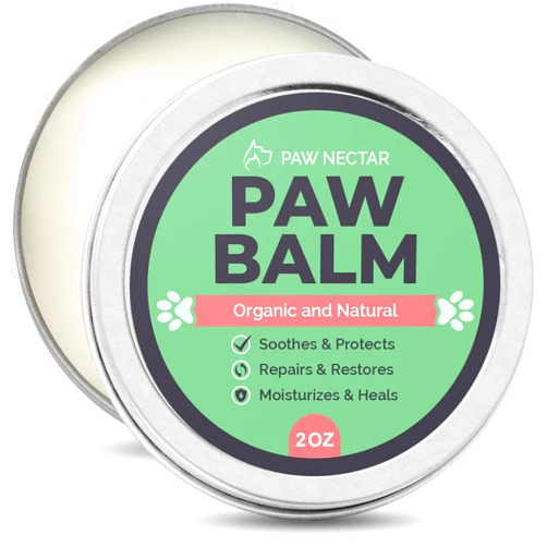 Paw Nectar Dog Paw Balm - Heals, Repairs & Restores Dry, Cracked & Damaged Paws - 100% Organic & Natural Cream Butter, Wax, Moisturizer & Protection for Dog Feet & Foot Pads - Effective & Safe - 2 Oz
