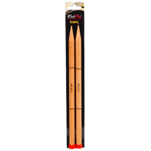 KNITPRO Basix Birch Single-Point. Needles 25cm 12.0mm - 3pcs