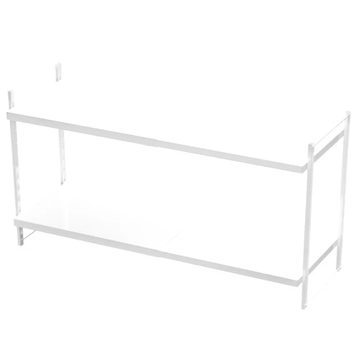 GEDLIRE Adjustable Closet Shelf Organizer 2 Tier, Heavy-Duty Metal Closet Tension Shelf Board, Expandable Locker Shelf Divider for Cabinet Cupboard Wardrobe Closet Organization, 17”-31” L x 11.8” W