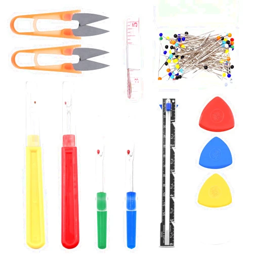 Glarks 518Pcs Sewing Seam Rippers Kit Including 4Pcs Big & Small Seam Rippers, 500Pcs Sewing Pins, 10Pcs Tailors Chalk, 2Pcs Thread Snips, 1Pc Tape Measure and Sliding Gauge for Craft and Sewing Tool