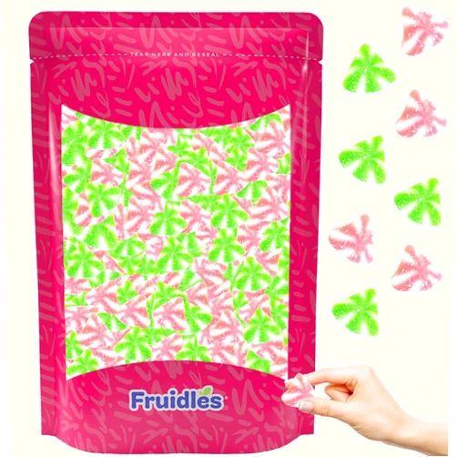 Fruidles Watermelon Slices Gummi Candy, Assorted Pink and Green Gummies, Allergy Friendly, Gluten-Free (1 Pound)