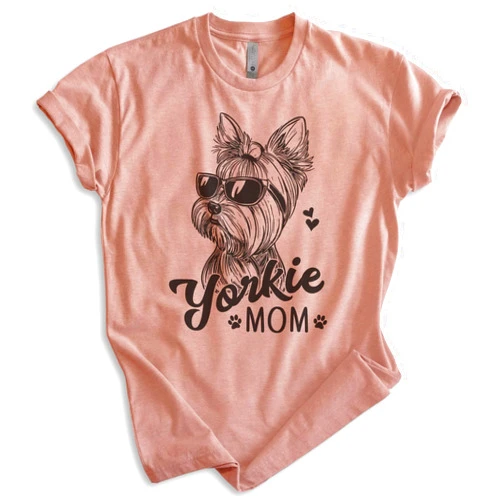 EVERTREE CLOTHING Yorkie Mom T-Shirt, Unisex Women's Shirt, Yorkshire Terrier, Yorkie Owner, Best Dog Mom Gift