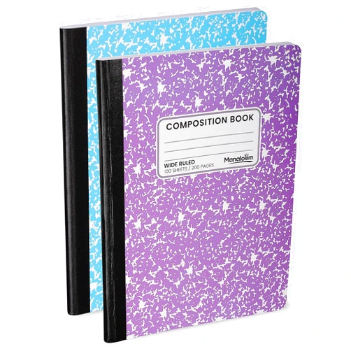 Manaloom Wide Ruled Composition Notebook, Wide Ruled Notebooks Wide Ruled Composition NoteBook Paper, Lined Note book - 9-3/4