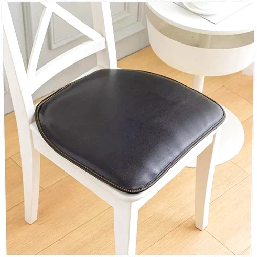 Tophacker Waterproof Leather Dining Chair Cushion Thick Horseshoe Anti-Skid Leather Removable and Washable Four Seasons Chair Seat Pad Cushions Pads Kitchen Dining Room Garden Chair Pad ( Color : Black , Size :