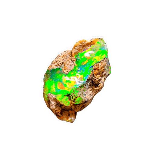 LARA GEMS STONES AND JEWELLERS Natural Multi Color Flashing Ethiopian Opal 4.5 Cts - WELO Rough Fire Opal Rock Gemstone for Jewelry Making, Wire Wrapping