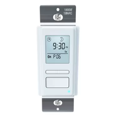 Toolhome 7 Day Programmable Light Switch Timer, in-Wall Timer Switch Automatically Turn On and Off Your Lights at Sunrise/Sunset for Lights Fans Motors, Neutral Wire Required