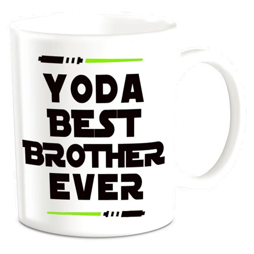 Classic Mugs Yo da Best Brother Ever Coffee Mug – Funny Gift for Younger Older Male Sibling, Brother-in-Law, or Hermano from, Sister or Friend – Gag Gift for Him, Men, or Guy for Graduation, Birthday, or Christmas