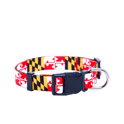 Native Pup Maryland Flag Dog Collar (Maryland, Medium)