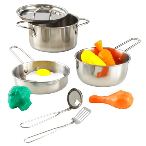 KidKraft Deluxe Cookware Set with Food, Gift for Ages 3+