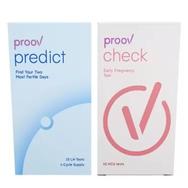 Proov Predict Ovulation and Pregnancy Test Combo Kit | Ovulation Test LH Strips to Predict The Fertile Window | Early Pregnancy hCG Tests Detect Pregnancy Up to 6 Days Sooner
