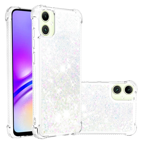 Asdsinfor Case for Samsung Galaxy A05, Glitter Liquid TPU Cover Clear Flowing Quicksand with Anti-Fall Bumper Corner Shockproof Protection Women Case for Samsung Galaxy A05 Color Love LSYB
