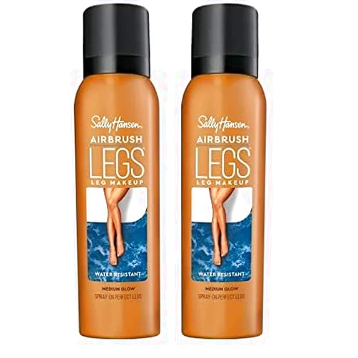 Sally Hansen Airbrush Legs, Leg Spray-On Makeup, Medium Glow 4.4 Oz (Pack of 2)