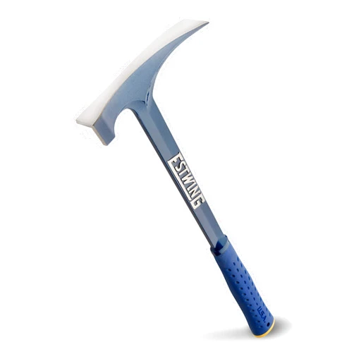 ESTWING Bricklayer's/Mason's Hammer - 22 oz Masonry Tool with Forged Steel Construction & Shock Reduction Grip - E6-22BLCL,Blue