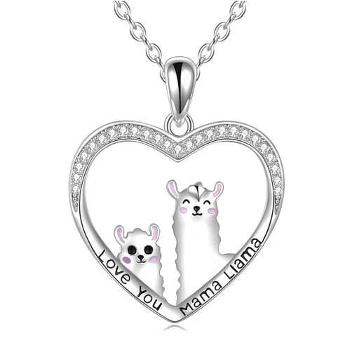 ONEFINITY Llama Alpaca Gifts 925 Sterling Silver Llama Necklace Crystal Alpaca Pendant Jewelry for Women Mom Girls Gifts
