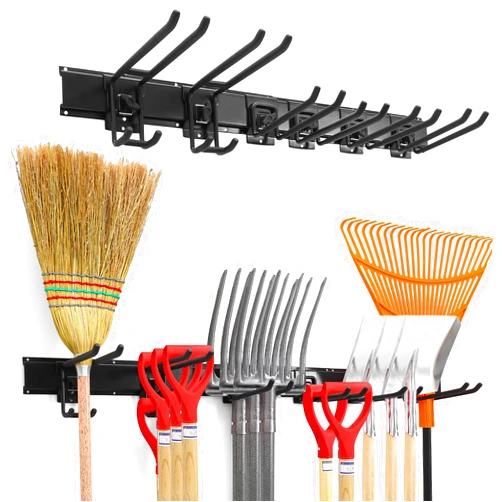 Goaic Garden Tool Organizer,Heavy Duty Wall Mount Yard Tool Rack，Shovel Holder Wall Mount,Adjustable Metal Hooks (Height Adjustable),Compatitable with Slotboard,Yard Shed Rack, Hold Up to 440lbs