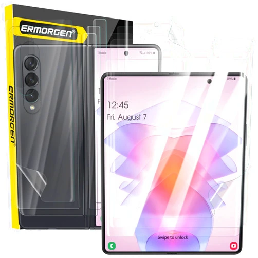 Ermorgen (3 Sets 12 Packs) Screen Protector Compatible for Samsung Galaxy Z Fold 4 5G 2022 (Not Glass) Full Coverage High Definition Edge to Edge HD Anti-Scratch