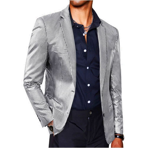COOFANDY Mens Metallic Jacket Regular Fit Blazer Casual 70s Disco Party Sport Coat