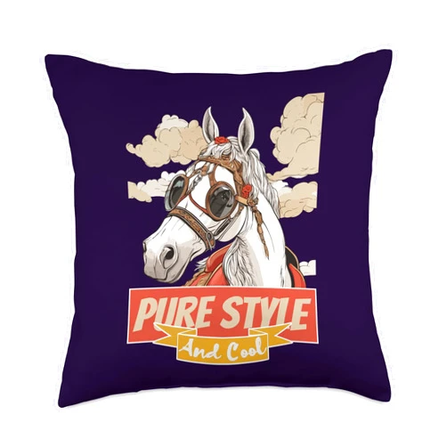 boutique animals kawaii Beautiful Gift idea Pure Horse Style and Cool Throw Pillow, 18x18, Multicolor