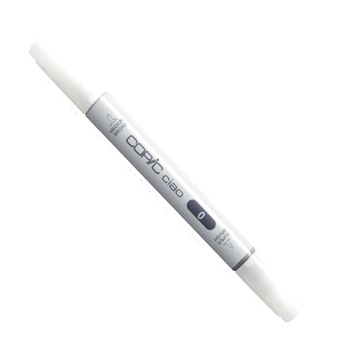 Too COPIC Ciao Marker 0 Colorless Blender - Clear | Dual-Tip Alcohol Blender with Brush and Chisel Tips for Professional Seamless Blending, Layering, and Illustration