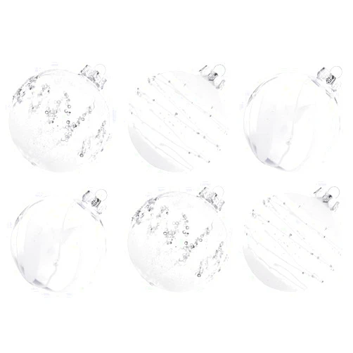 XmasExp Shatterproof Clear Plastic Christmas Ball Ornaments 100mm/3.94